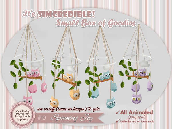 Sims 4 — Spinning Joy Mobiles - Owls by SIMcredible! — It's SIMcredible! Small box of goodies #10 - Spinning Joy Mobiles