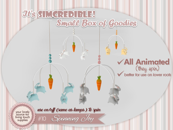 Sims 4 — Spinning Joy Mobiles - Bunnies by SIMcredible! — It's SIMcredible! Small box of goodies #10 - Spinning Joy