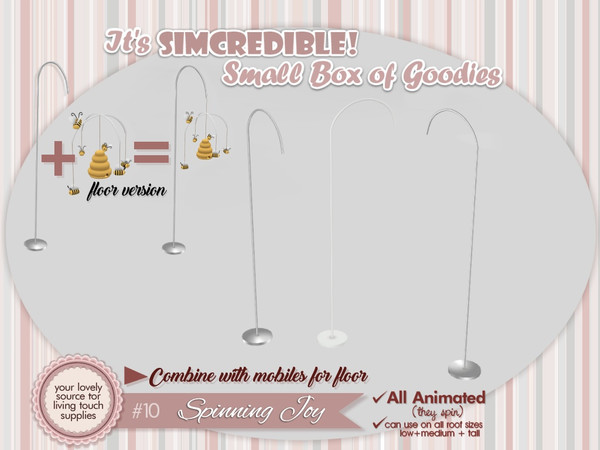 Sims 4 — Spinning Joy Mobiles - Pedestal by SIMcredible! — This Pedestal is designed to be used with the hanging models