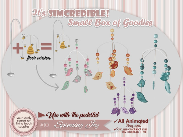 Sims 4 — Spinning Joy Mobiles - Chickens 2 by SIMcredible! — This model is designed to be used with the pedestal of this
