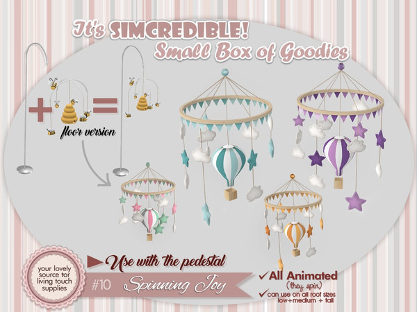 Sims 4 — Spinning Joy Mobiles - Balloon 2 by SIMcredible! — This model is designed to be used with the pedestal of this