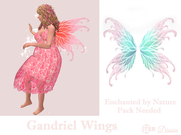 Sims 4 — Gandriel Wings by Dissia — Soft magical wings for a fairy !! Enchanted by Nature Pack Needed !!