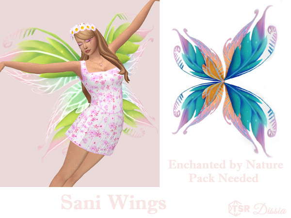 Sims 4 — Sani Wings by Dissia — Natural butterfly style fairy wings !! Enchanted by Nature Pack Needed !!