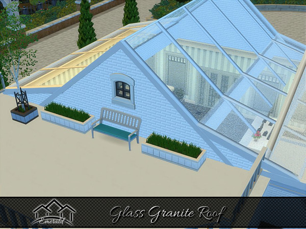 Sims 4 — Glass Granite Roof1 by Emerald — Decorative glass design can add a touch of elegance and privacy to your