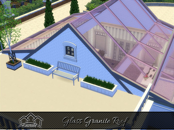 Sims 4 — Glass Granite Roof2 by Emerald — Decorative glass design can add a touch of elegance and privacy to your