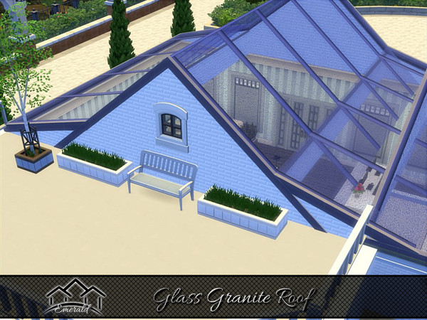 Sims 4 — Glass Granite Roof3 by Emerald — Decorative glass design can add a touch of elegance and privacy to your