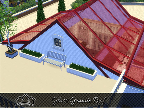 Sims 4 — Glass Granite Roof4 by Emerald — Decorative glass design can add a touch of elegance and privacy to your
