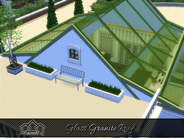 Sims 4 — Glass Granite Roof5 by Emerald — Decorative glass design can add a touch of elegance and privacy to your