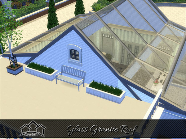 Sims 4 — Glass Granite Roof6 by Emerald — Decorative glass design can add a touch of elegance and privacy to your