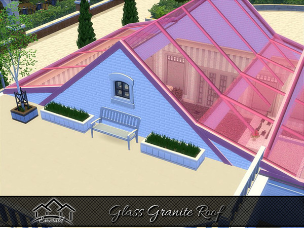 Sims 4 — Glass Granite Roof7 by Emerald — Decorative glass design can add a touch of elegance and privacy to your