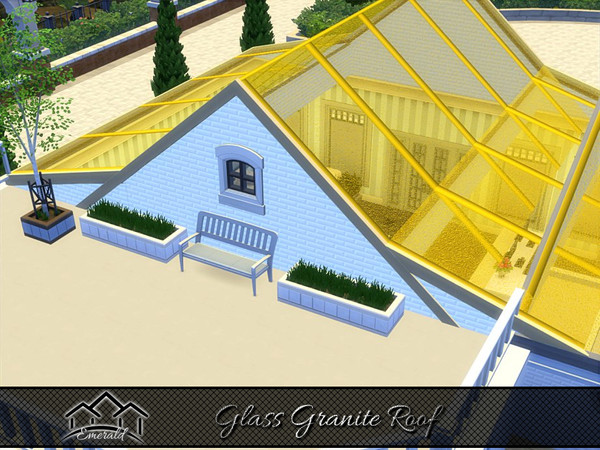 Sims 4 — Glass Granite Roof8 by Emerald — Decorative glass design can add a touch of elegance and privacy to your