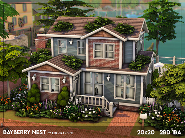 Sims 4 — Bayberry Nest (NO CC) by xogerardine — I wanted to build a simple and cozy house for two friends! You can defo