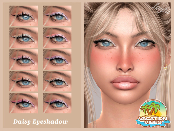 Sims 4 — VacationVibes Daisy Eyeshadow by Layla — Previews were made using HQ Mod