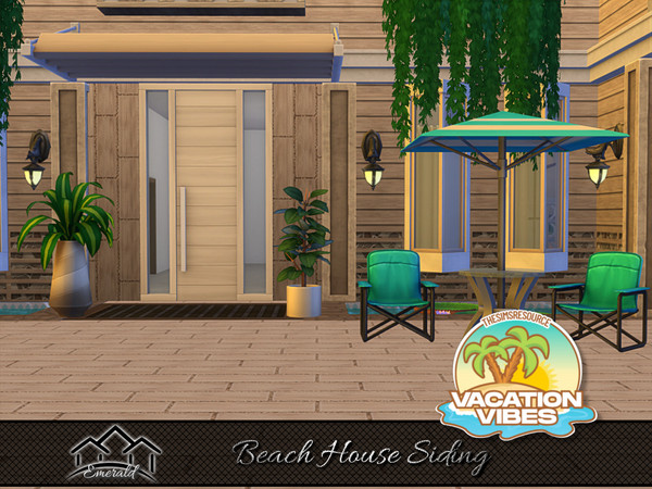 Sims 4 — Beach House Siding 2 by Emerald — Enhance your home exterior and facade with beauty and durability with beach