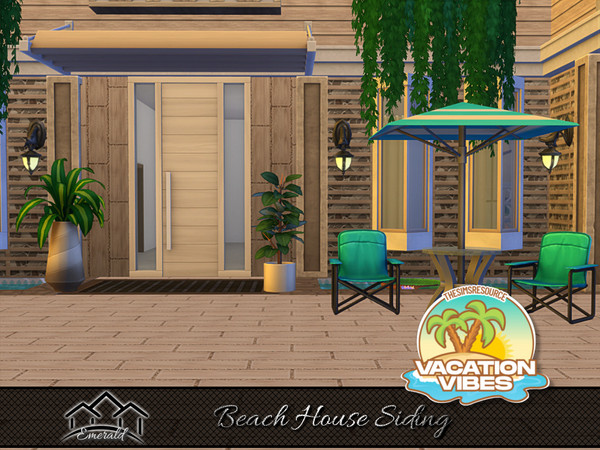 Sims 4 — Beach House Siding 4 by Emerald — Enhance your home exterior and facade with beauty and durability with beach