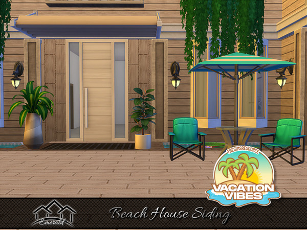 Sims 4 — Beach House Siding 6 by Emerald — Enhance your home exterior and facade with beauty and durability with beach