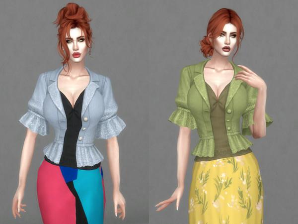Sims 4 — Pixie Dust Jacket and Cami by BraverrinDesigns — Magically mix and match your separates! This altered and