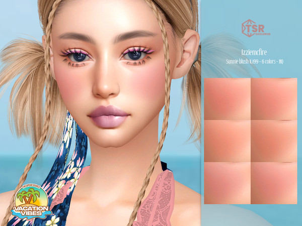 Sims 4 — IMF Sunnie Blush N.199 VACATION VIBES by IzzieMcFire — Sunnie Blush N.199 contains 6 colors in hq texture.