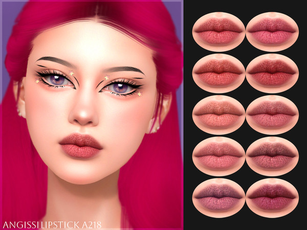 Sims 4 — Lipstick A218 by ANGISSI — PREVIEWS MADE USING HQ MOD Female