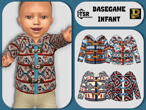 Sims 4 — Infants Western Style Jacket by Pelineldis — Five jackets for infants boys and girls in western style.