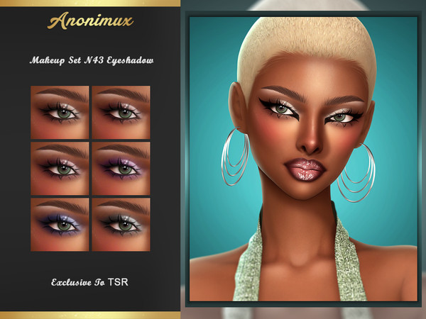 Sims 4 — Makeup Set N43 Eyeshadow by Anonimux_Simmer — - 6 Swatches