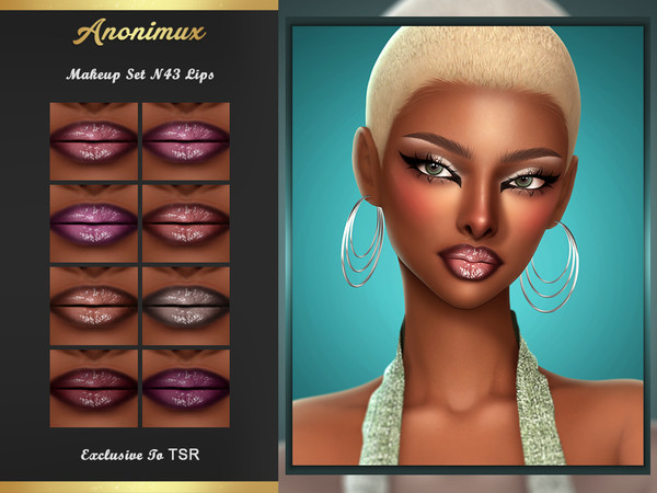 Sims 4 — Makeup Set N43 Lips by Anonimux_Simmer — - 8 Swatches