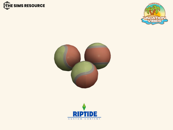 Sims 4 — Riptide CC - Beach Tennis Essentials Set Beach Tennis Balls by Riptidecc — Bring the vibrant, sporty spirit of