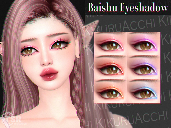 Sims 4 — Baishu Eyeshadow by Kikuruacchi — - It is suitable for Female and Male. ( Teen to Elder ) - 6 swatches - HQ