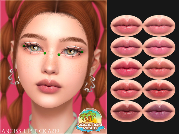 Sims 4 — Lipstick A219 by ANGISSI — PREVIEWS MADE USING HQ MOD Female
