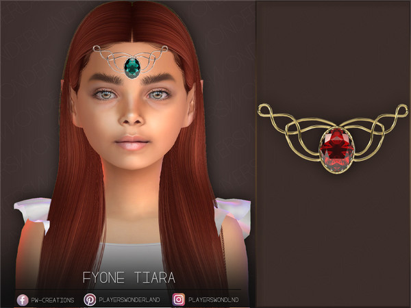 Sims 4 — Fyone Tiara Kids by PlayersWonderland — Kids version of my Fyone Tiara - 15 Color Swatches ; 1 Swatch for Color