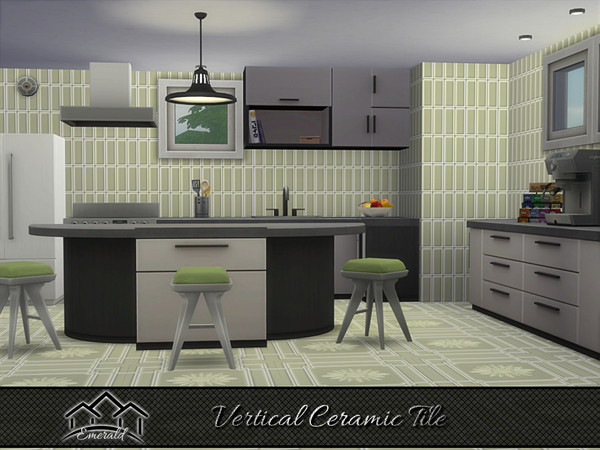 Sims 4 — Vertical Ceramic Tiles 2 by Emerald — Vertical tile is a choice for low maintenance and accent tile for any