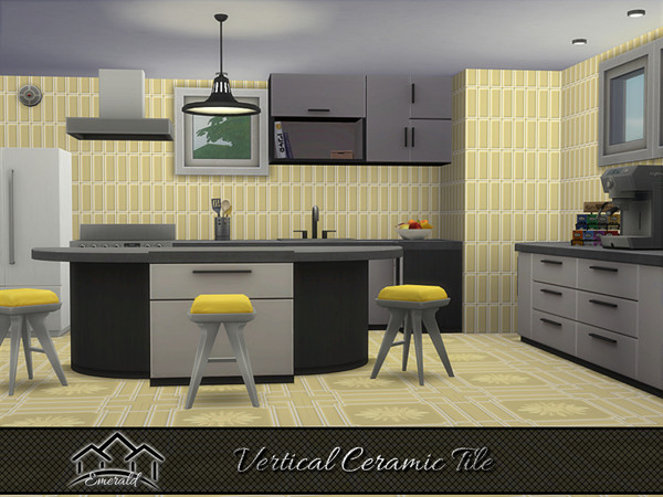 Sims 4 — Vertical Ceramic Tiles 3 by Emerald — Vertical tile is a choice for low maintenance and accent tile for any