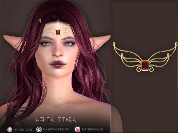 Sims 4 — Helia Tiara by PlayersWonderland — A new Tiara for fantasy themed Sims. - 20 Swatches ; 5 Swatches for Color