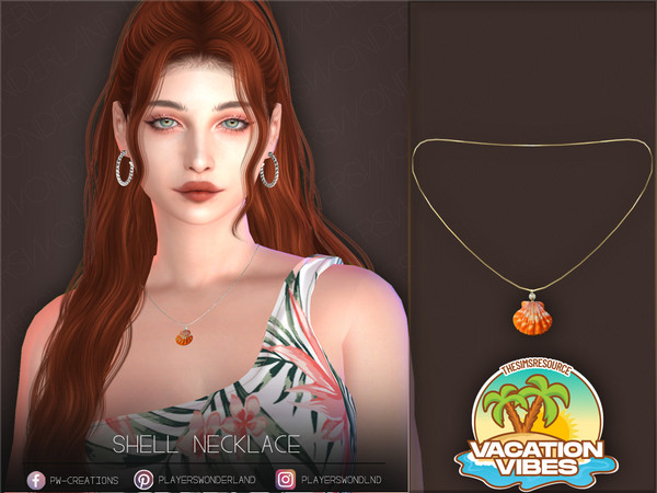 Sims 4 — Shell Necklace by PlayersWonderland — A classic beach themed Shell necklace. - 5 Swatches