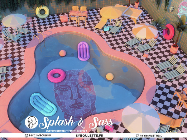 Sims 4 — Splash & Sass - Minimalist Face Mozaic Decal by Syboubou — Turn up the heat with Splash & Sass, a bold