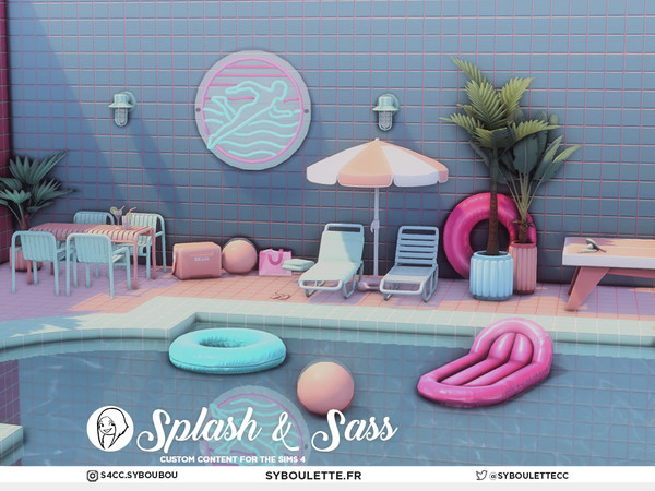 Sims 4 — Splash & Sass - Wavy pool steps by Syboubou — Turn up the heat with Splash & Sass, a bold and playful cc