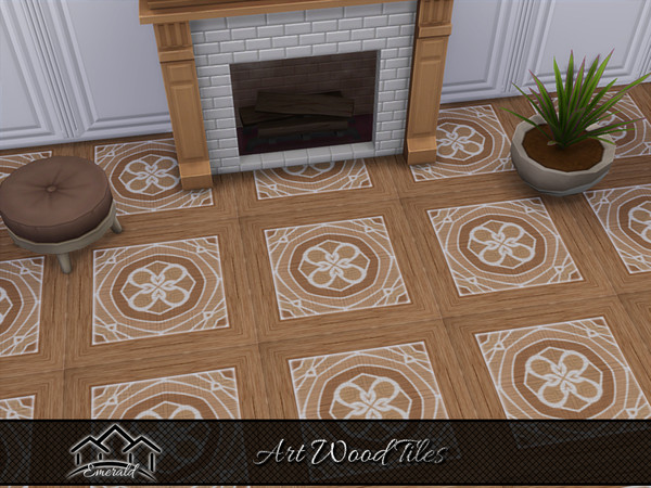 Sims 4 — Art Wood Tiles 2 by Emerald — Enhance your home with stylish art wood tiles and create feeling of home.