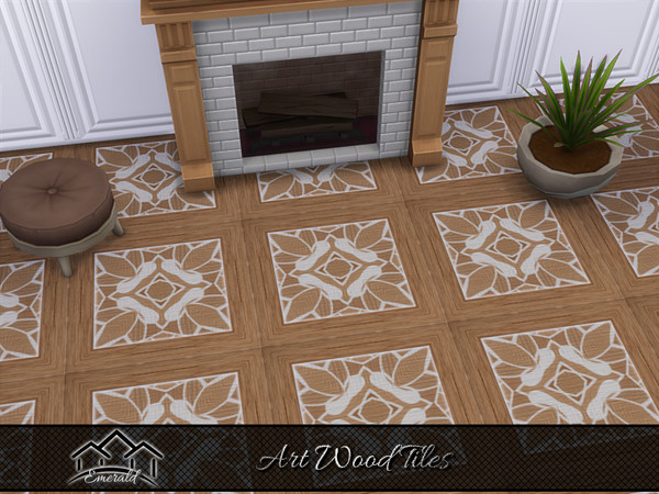 Sims 4 — Art Wood Tiles 3 by Emerald — Enhance your home with stylish art wood tiles and create feeling of home.