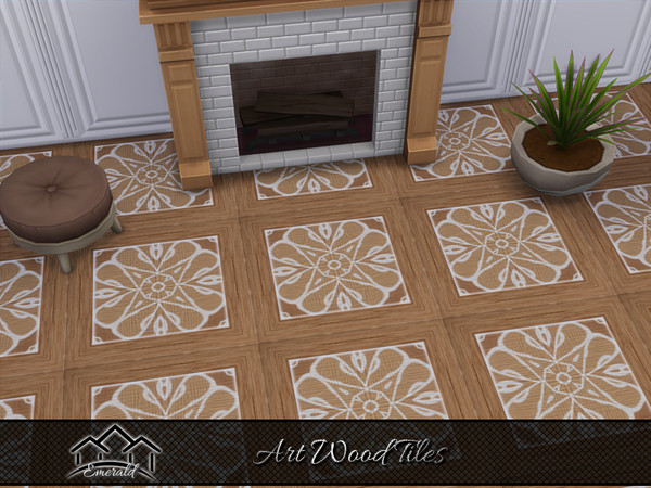 Sims 4 — Art Wood Tiles 6 by Emerald — Enhance your home with stylish art wood tiles and create feeling of home.