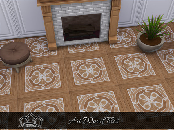 Sims 4 — Art Wood Tiles 7 by Emerald — Enhance your home with stylish art wood tiles and create feeling of home.
