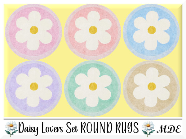 Sims 4 — MDE-Daisy Lovers_Round Rugs by MDE — I have created this set for the daisy lovers, there are several items,