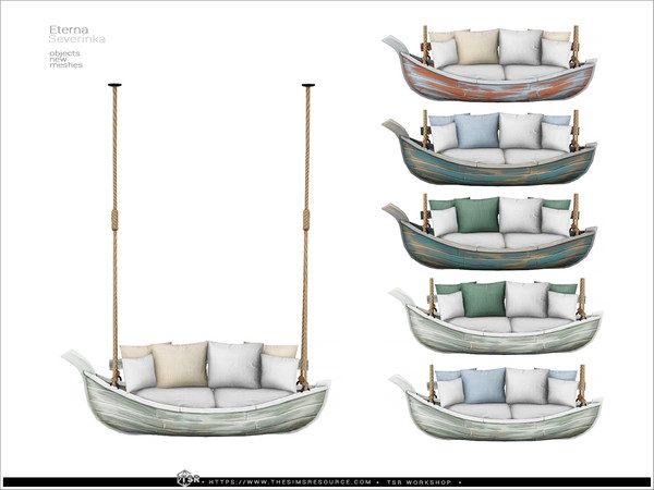 Sims 4 — Eterna - boat loveseat MW by Severinka_ — A set of furniture and decor for the design of the Mediterranean