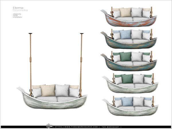 Sims 4 — Eterna - boat loveseat SW by Severinka_ — A set of furniture and decor for the design of the Mediterranean