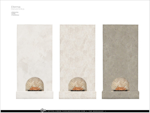 Sims 4 — Eterna - fireplace high by Severinka_ — A set of furniture and decor for the design of the Mediterranean Patio.