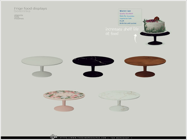 Sims 4 — Food frige stand by Severinka_ — Stand for storing cakes or varios food. From the set 'Food frige displays' Has