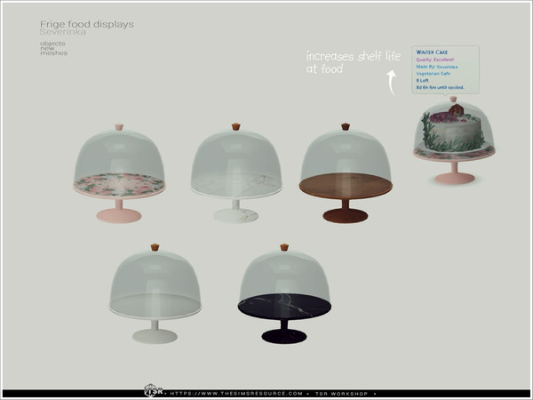 Sims 4 — Food frige stand glass top by Severinka_ — Stand with glass top for storing cakes or varios food. From the set