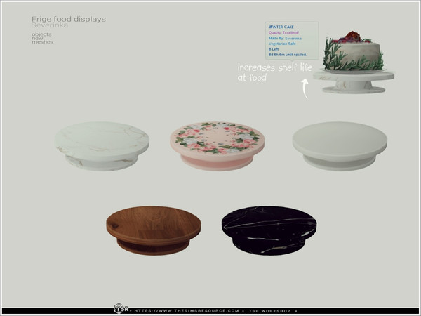 Sims 4 — Food frige stand low by Severinka_ — Stand low storing cakes or varios food. From the set 'Food frige displays'