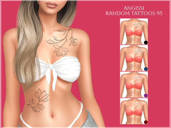 Sims 4 — Random tattoos 95 by ANGISSI — PREVIEWS MADE USING HQ MOD HQ compatible