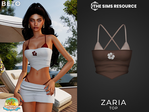 Sims 4 — Zaria (Top) by Beto_ae0 — Women's summer outfit, enjoy it