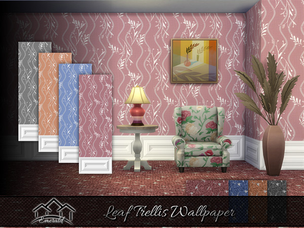 Sims 4 — Leaf Trellis Wallpaper by Emerald — Adds life, movement and giving delight to any space.